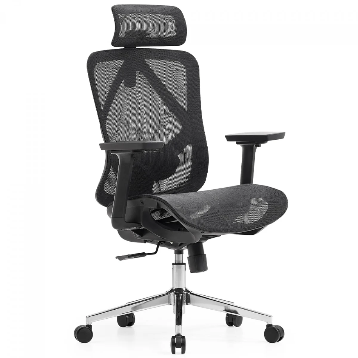 Cadeira de Escritório Dr. Office Ergo, Preta, Mesh, Altura Ajustável