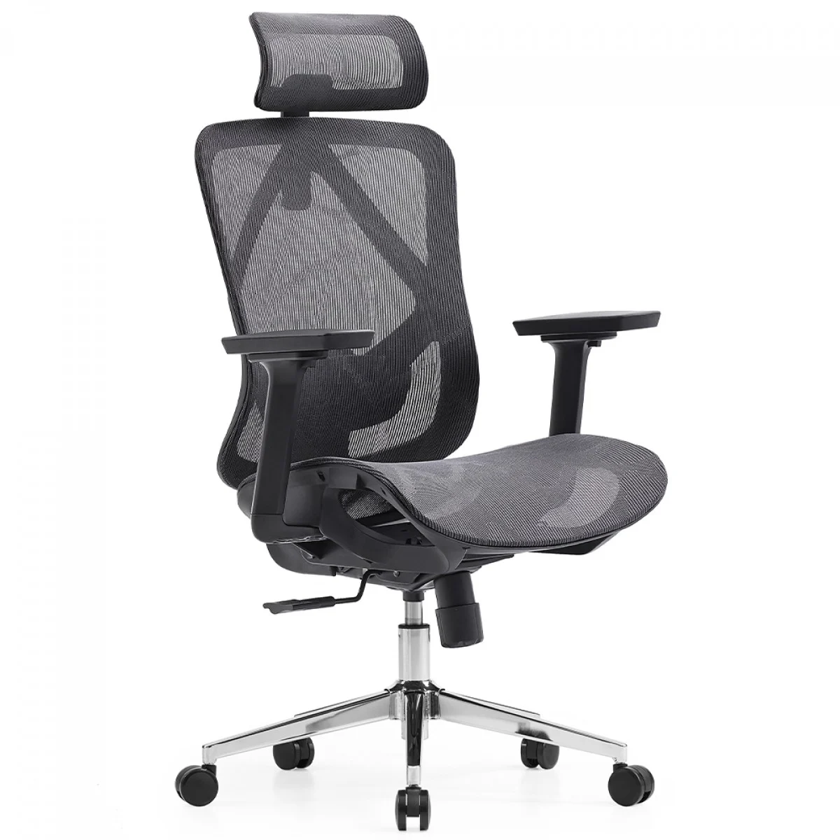 Cadeira de Escritório Dr. Office Ergo, Cinza, Mesh, Altura Ajustável, DR-CH-EGR2DBGF